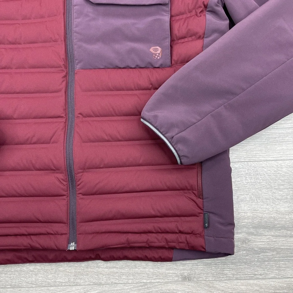 Mountain Hardwear Jacket Mens Medium M Red Full Zip Mock Duck Down Puffer Coat - Picture 3 of 16